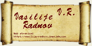Vasilije Radnov vizit kartica